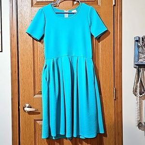 Lularoe large teal dress with pockets